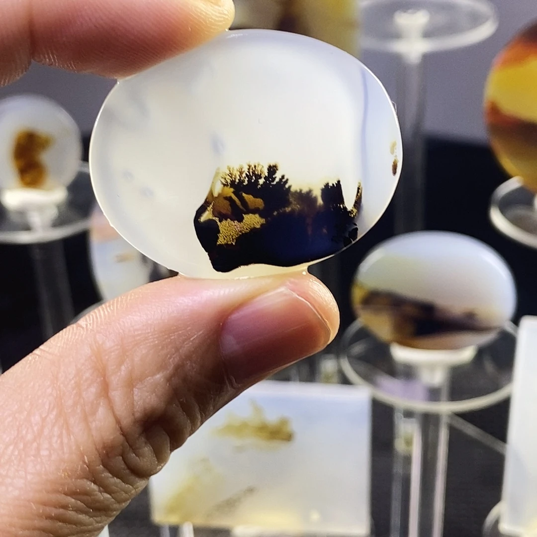 合成碳硅石非金属时尚图纹画面石饰品