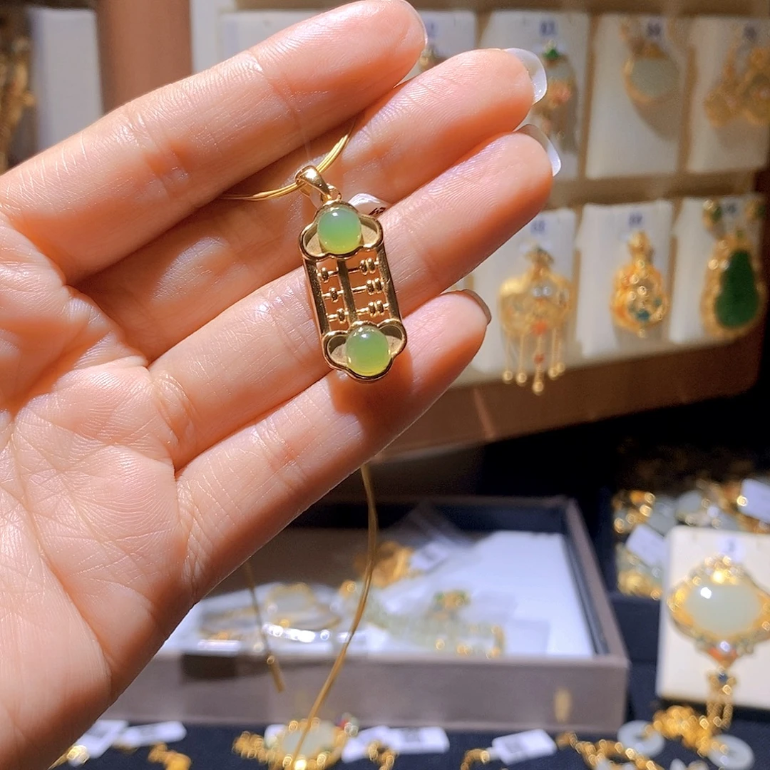 和田玉银S925镶嵌颈饰