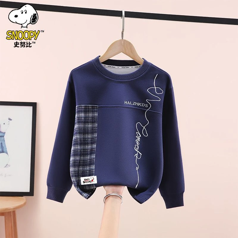 史努比男童卫衣秋季2025新款洋气爆款男童圆领韩版休闲长袖上衣潮