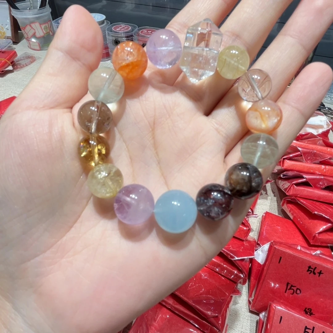 烟晶手链未镶嵌天然水晶手串