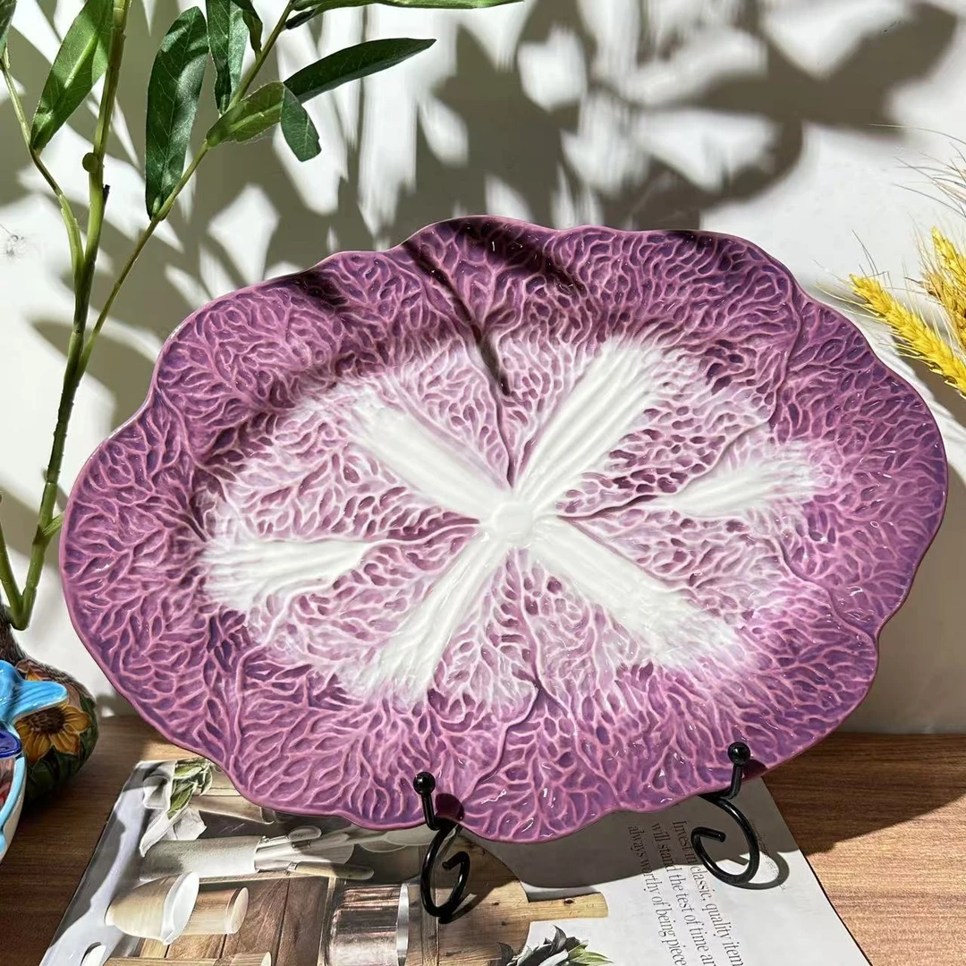 白菜-13寸长方椭圆盘（紫）