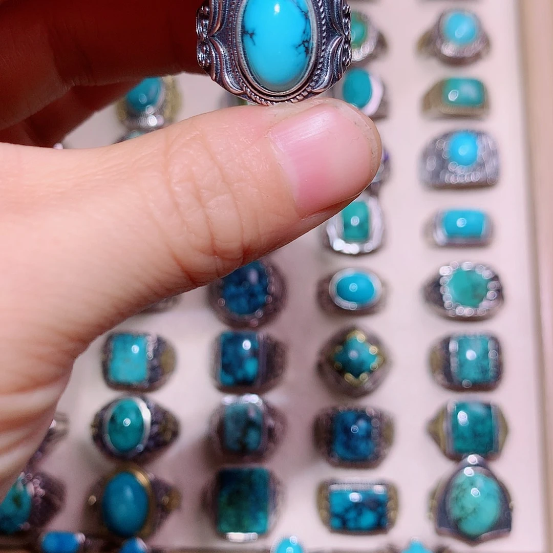 C****绿松石银S925镶嵌挂件