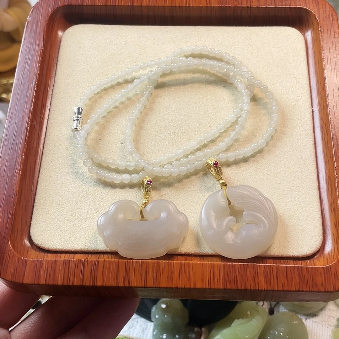 和田玉未镶嵌挂件藕粉单价