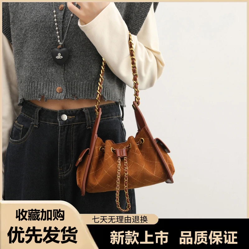 高级感时尚hobo包复古包包女式2025新款斜挎包小众高级感通勤百搭