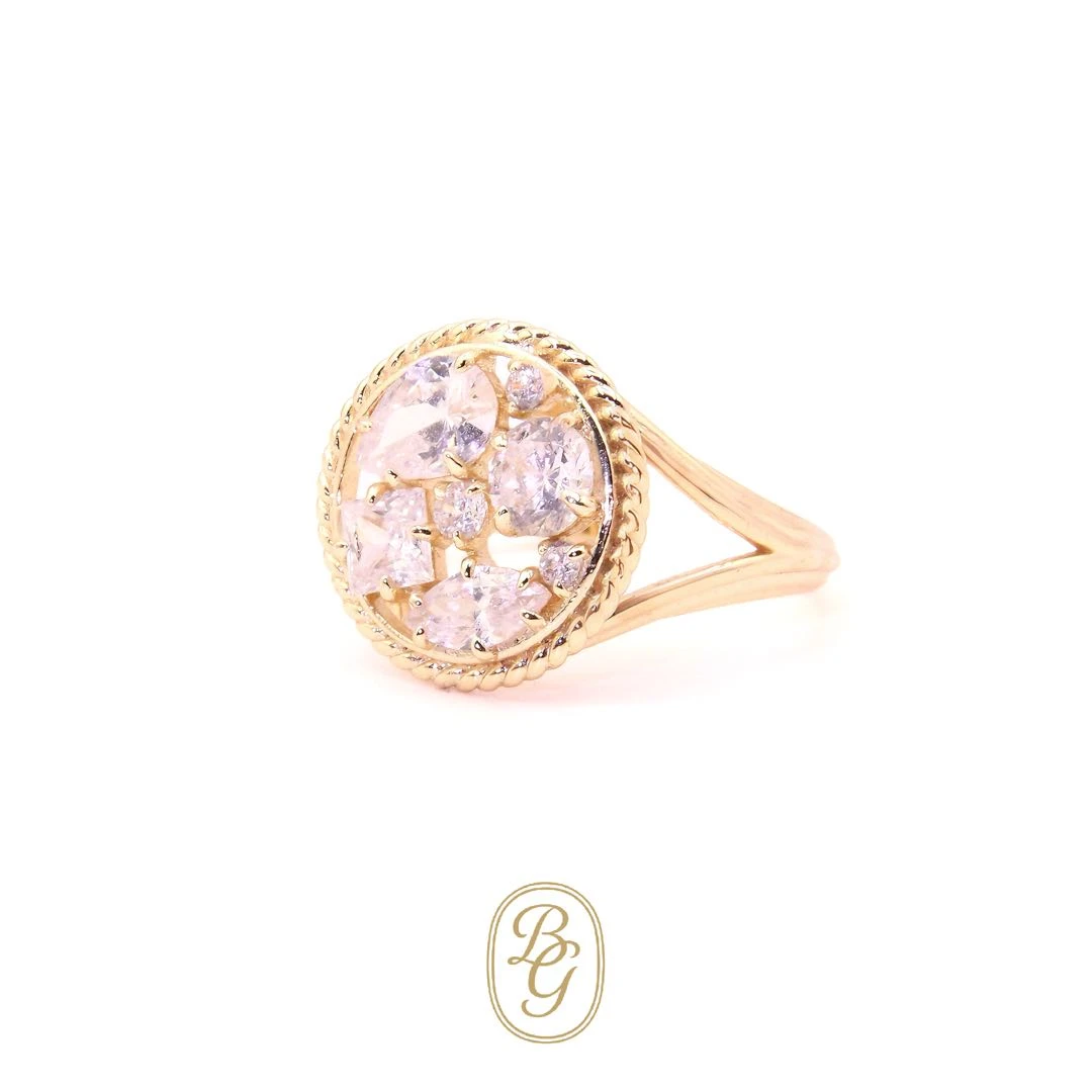 铜合金戒指 BG戈洛【原创设计】镂空不规则满钻 高定轻奢 表盘戒指