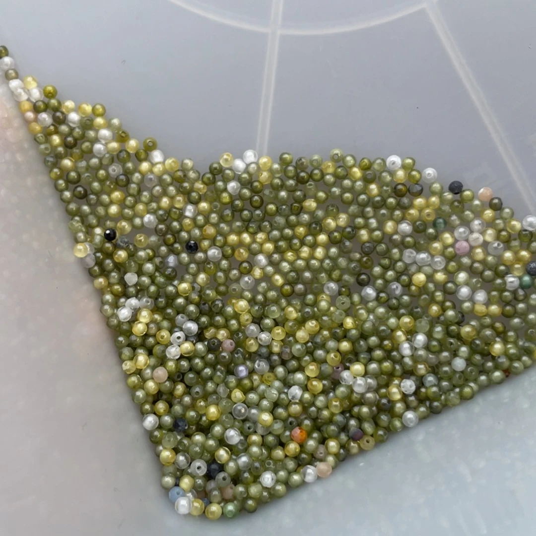 玛瑙/玉髓未镶嵌珠宝半成品绿锆石散珠卡2.2发350颗