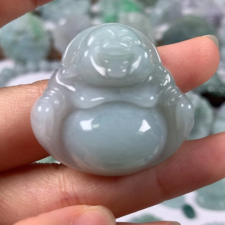颈饰未镶嵌翡翠笑佛卡厚12+