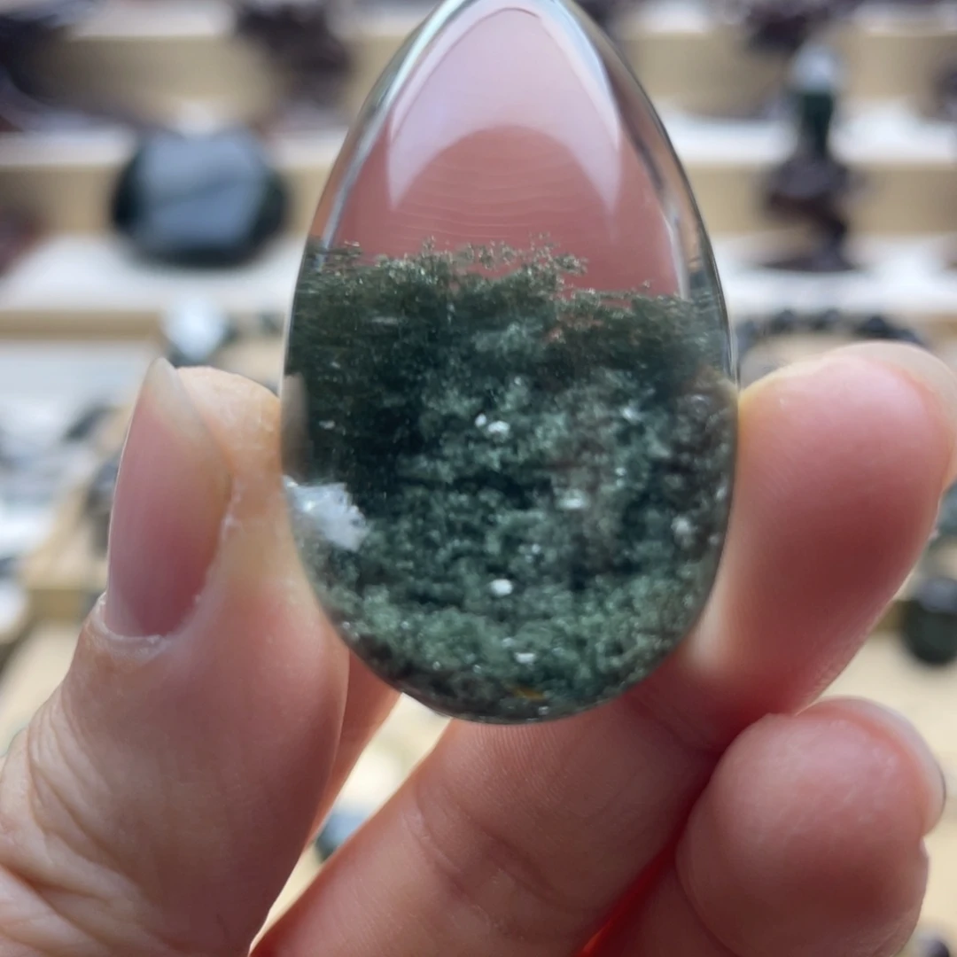 未镶嵌水晶颈饰绿幽灵聚宝盆水滴