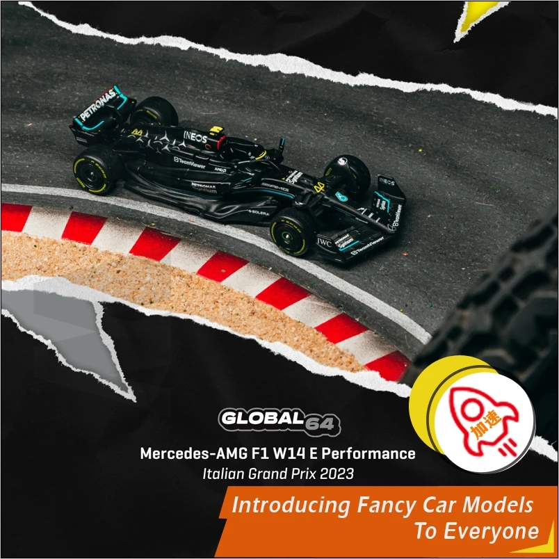 TW 1:64梅赛德斯奔驰AMG F1 W14刘易斯汉密尔顿2023意大利车模