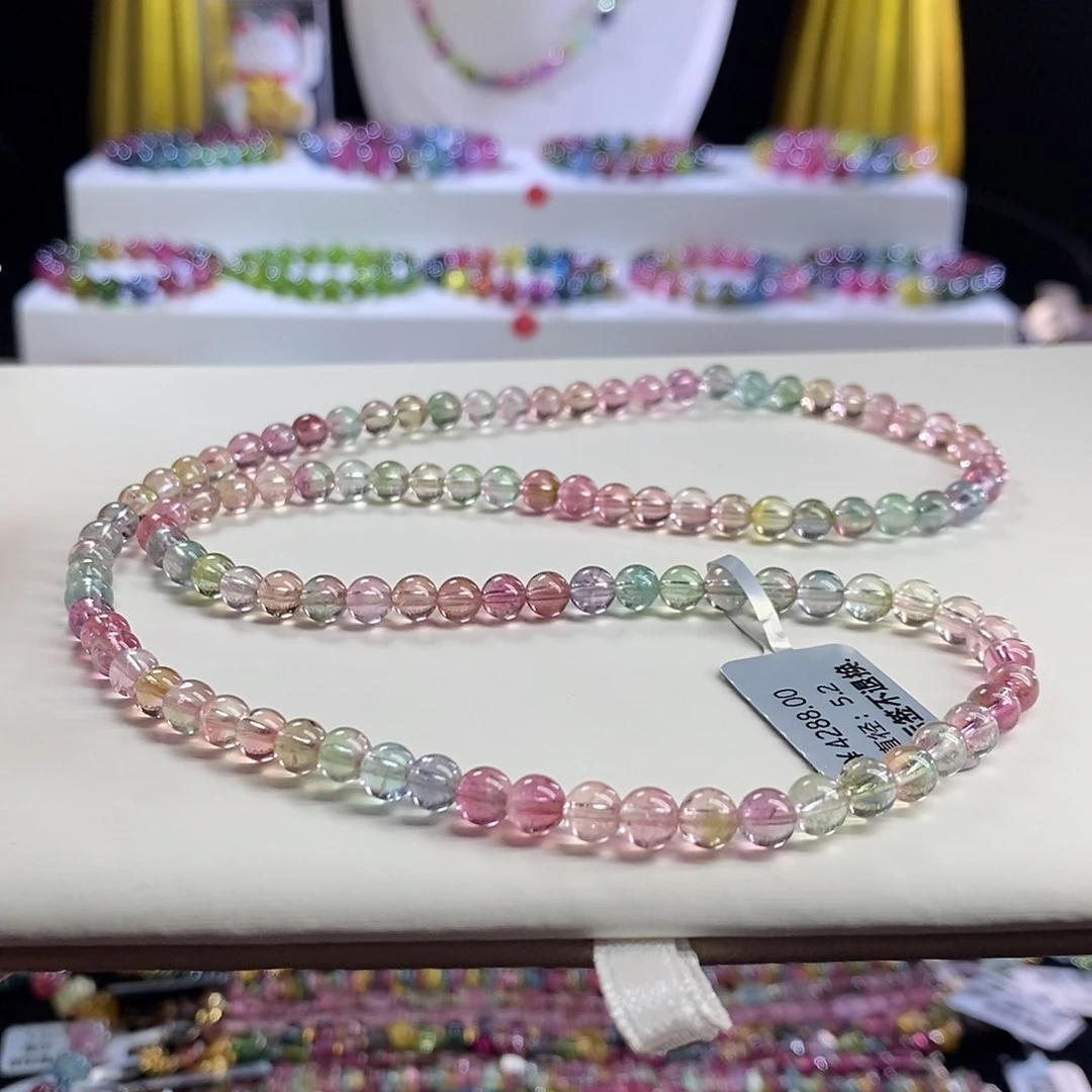 未镶嵌手链碧玺西瓜三圈