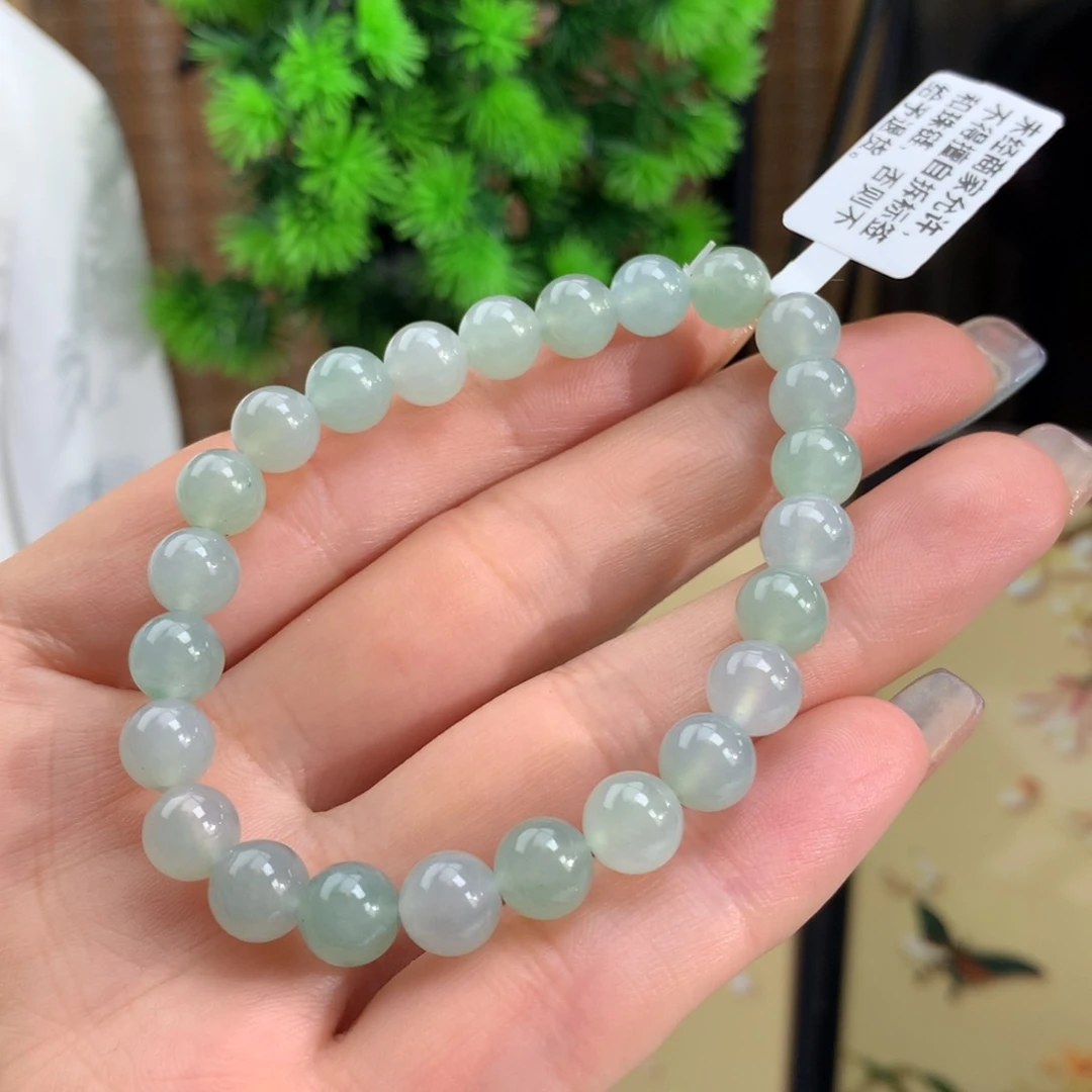 翡翠手链未镶嵌冰胶晴底手链卡7.5m m