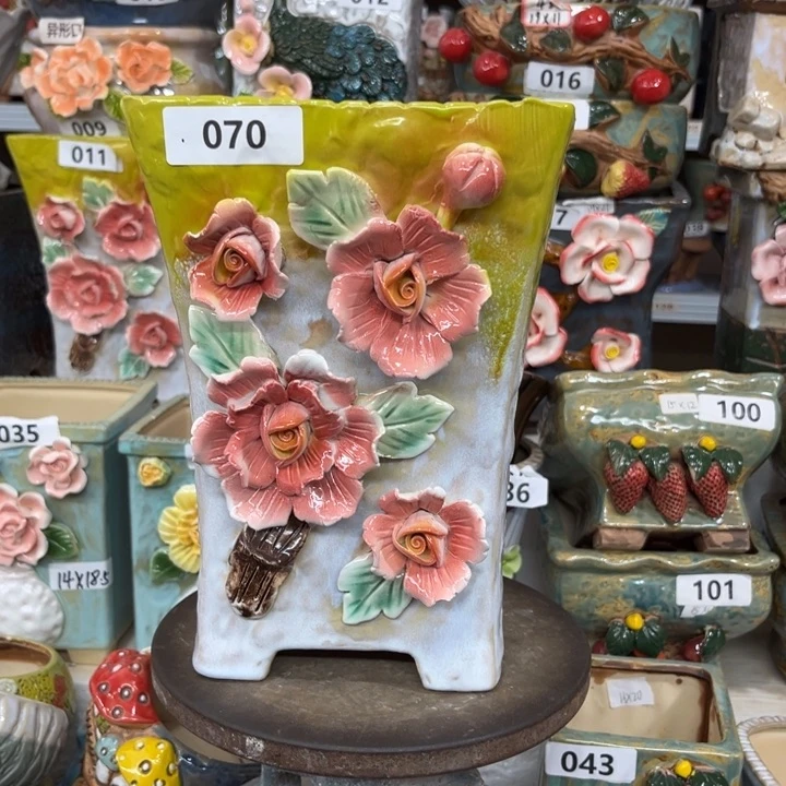 紫砂花盆粗陶材质多肉花盆