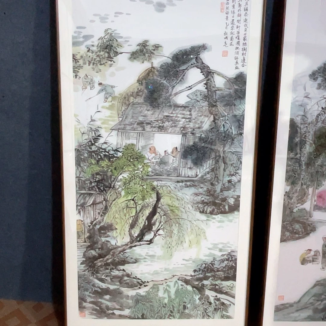 国画手绘画作品带框80/160