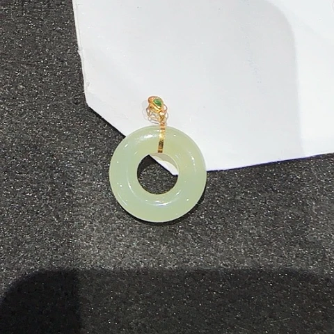 吊坠(不含链)18K金镶嵌和田玉