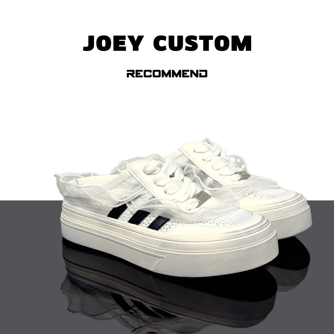 JOEY | 【少女裙摆】做旧小脏鞋夏季超透气网纱鞋拖女潮鞋  9179-1