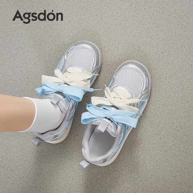 /奥古狮登德训鞋女2025新款夏季厚底增高芭蕾阿甘轻便薄款运动鞋Q