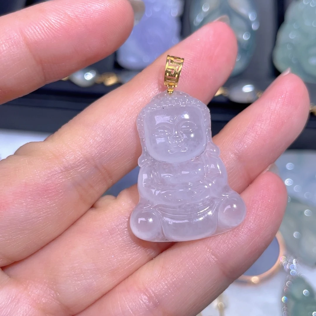 颈饰18K金镶嵌翡翠翡翠