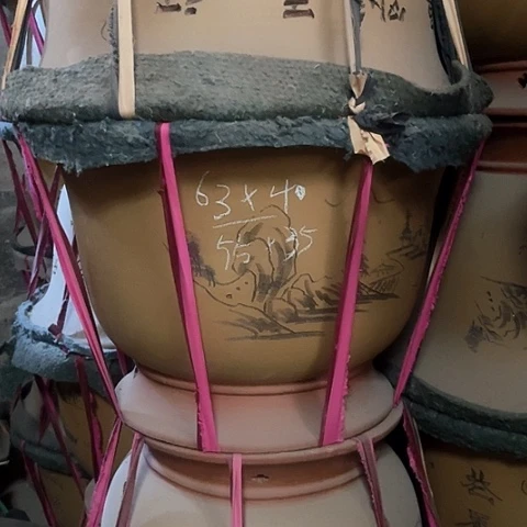 紫砂花盆大金钟盆一个黄