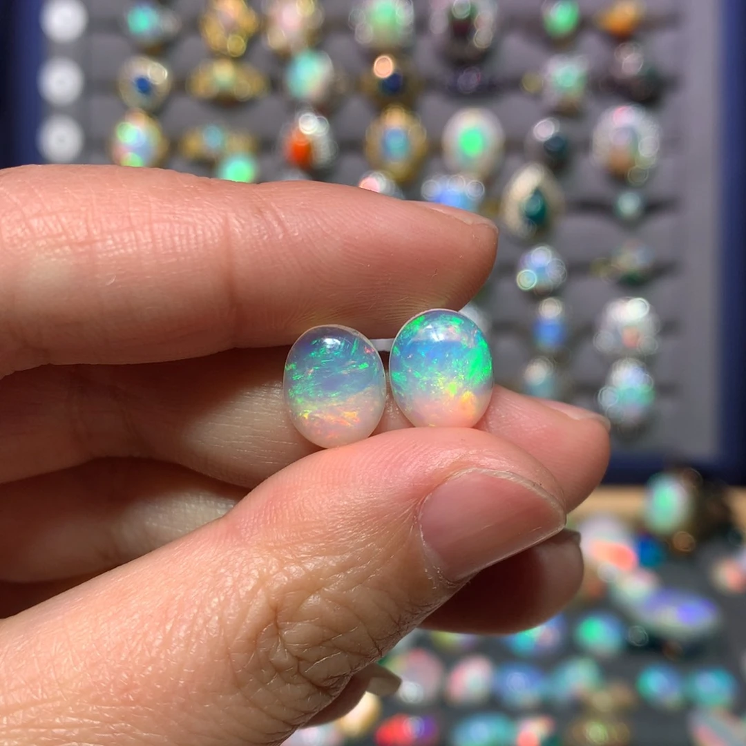 欧泊耳钉款式银S925镶嵌月**海