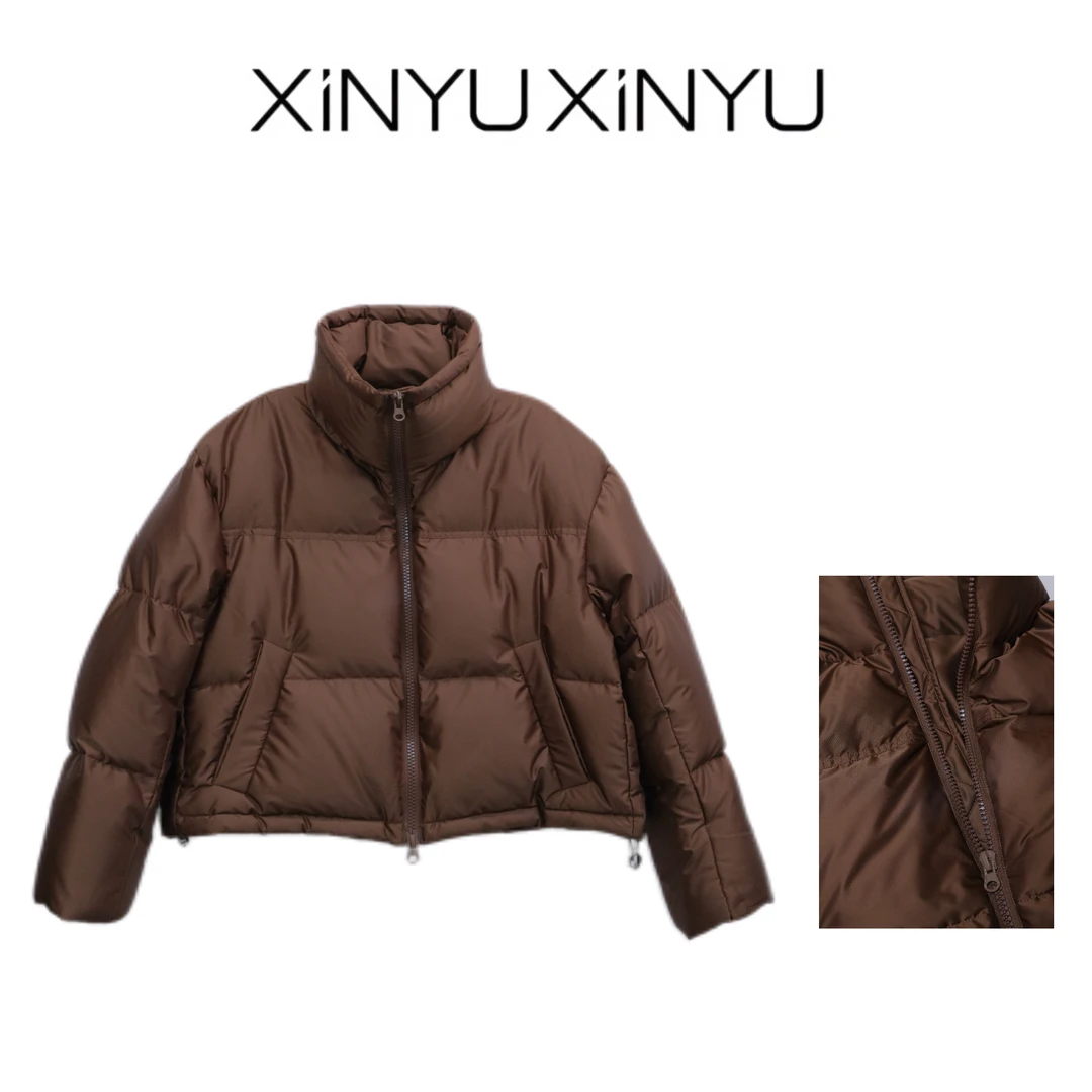XINYU/芯与90白鹅绒立领羽绒服 41280 秋冬 百搭 宽松 时尚 短款