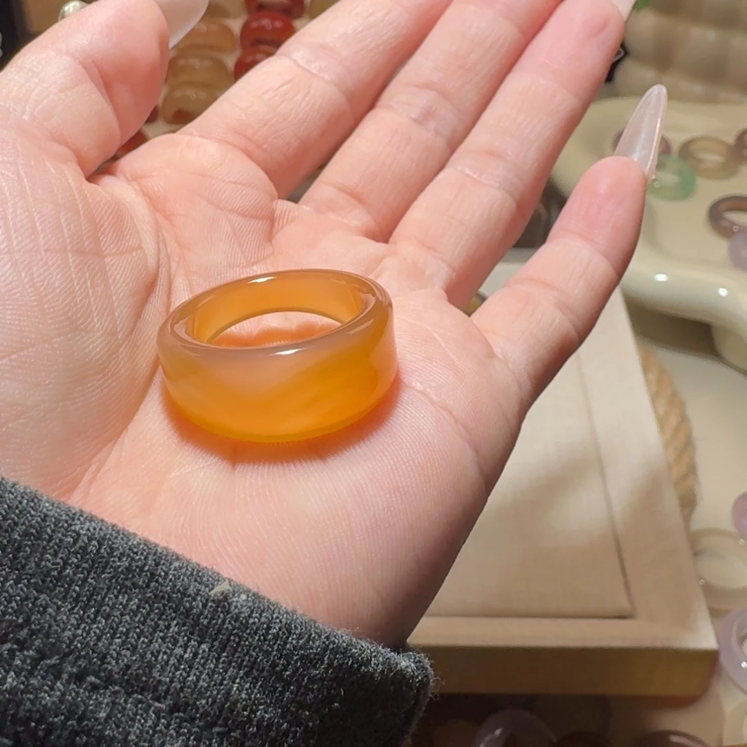 玛瑙/玉髓未镶嵌戒圈盾牌 港19