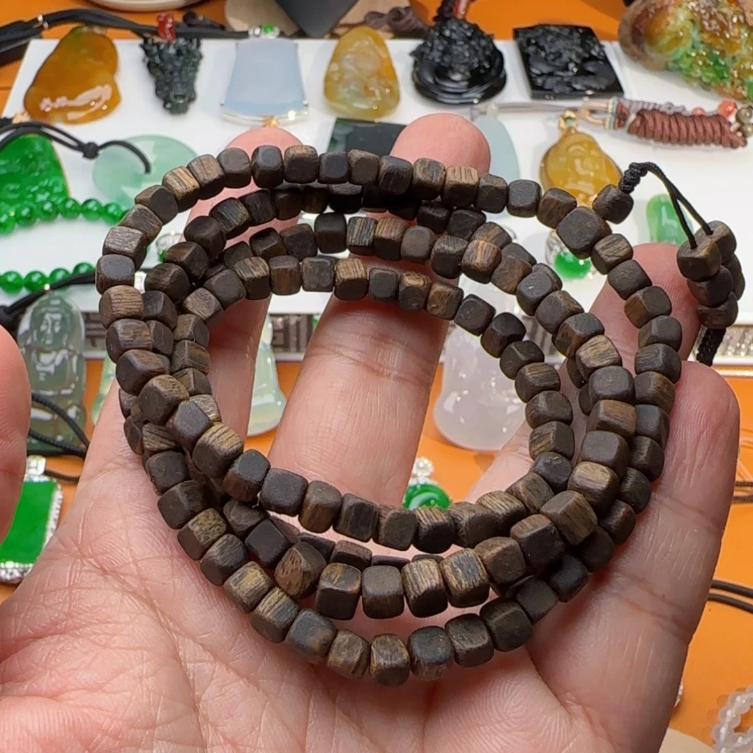 手串沉香入门即高配：沉水四方珠 海南绿奇楠