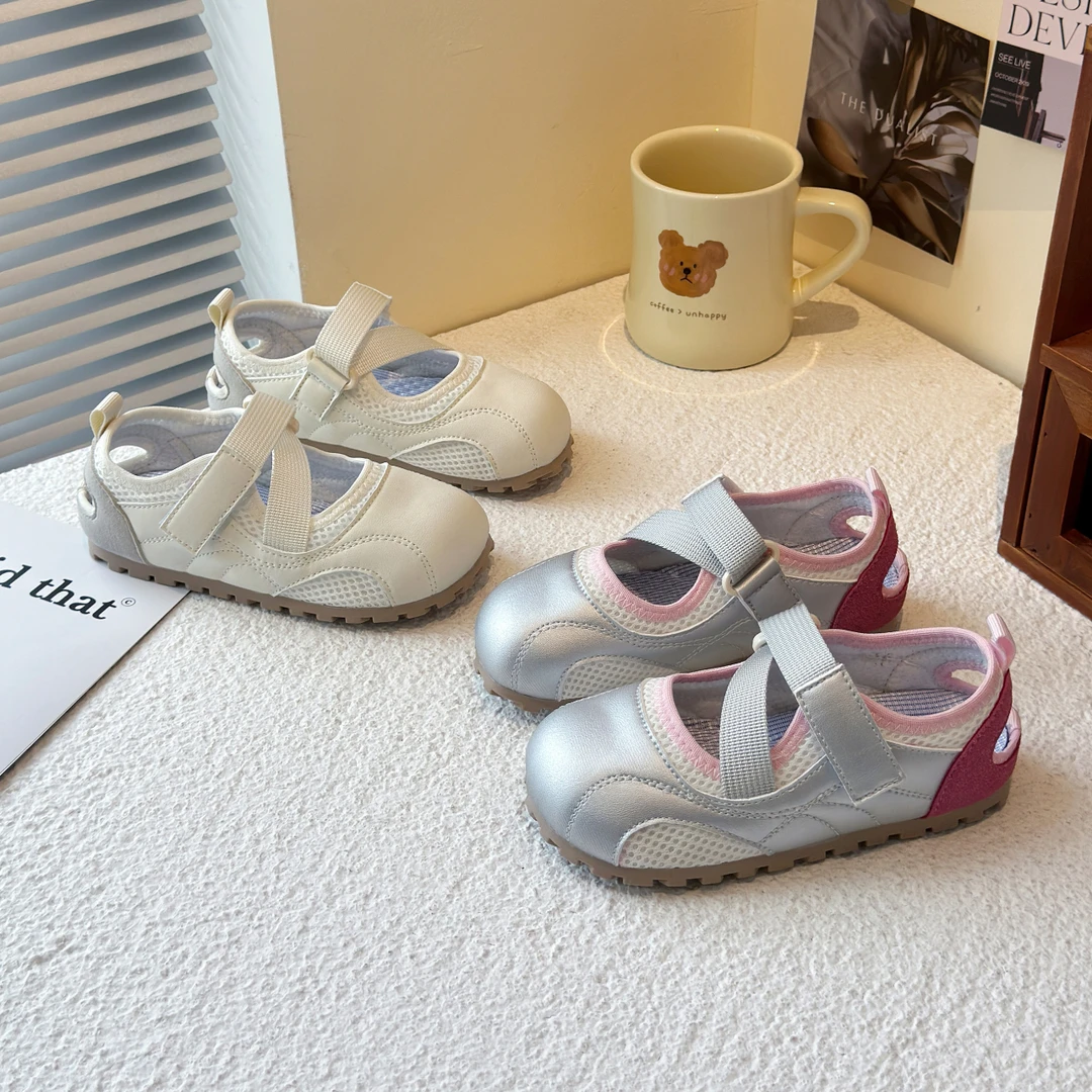 女童皮鞋春夏季包头镂空舒适简约儿童透气男童中大童板鞋运动鞋