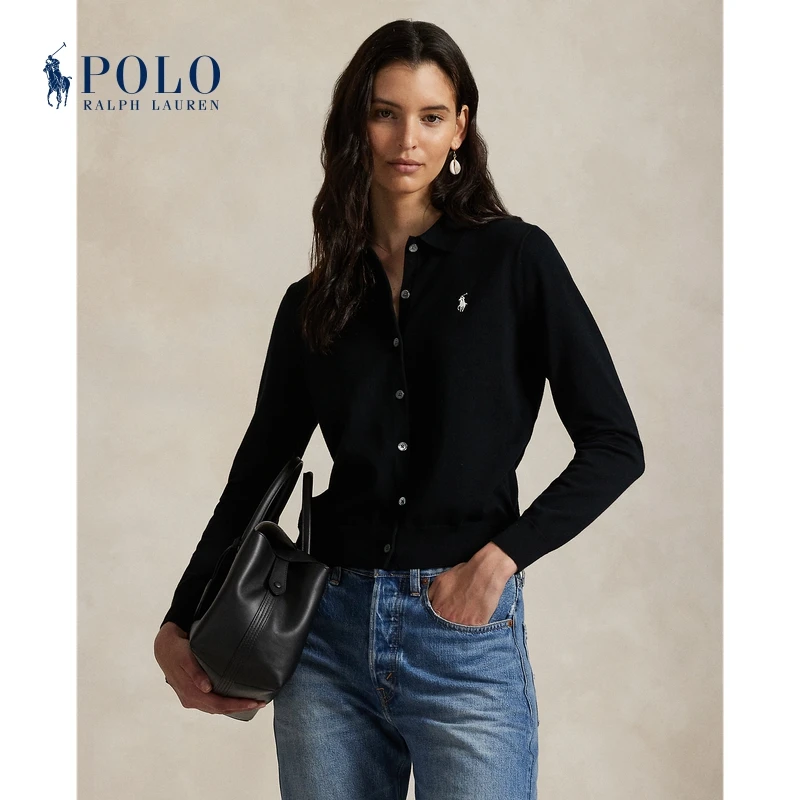 Ralph Lauren拉夫劳伦女装 25秋Polo领纽扣式针织开襟衫211972110