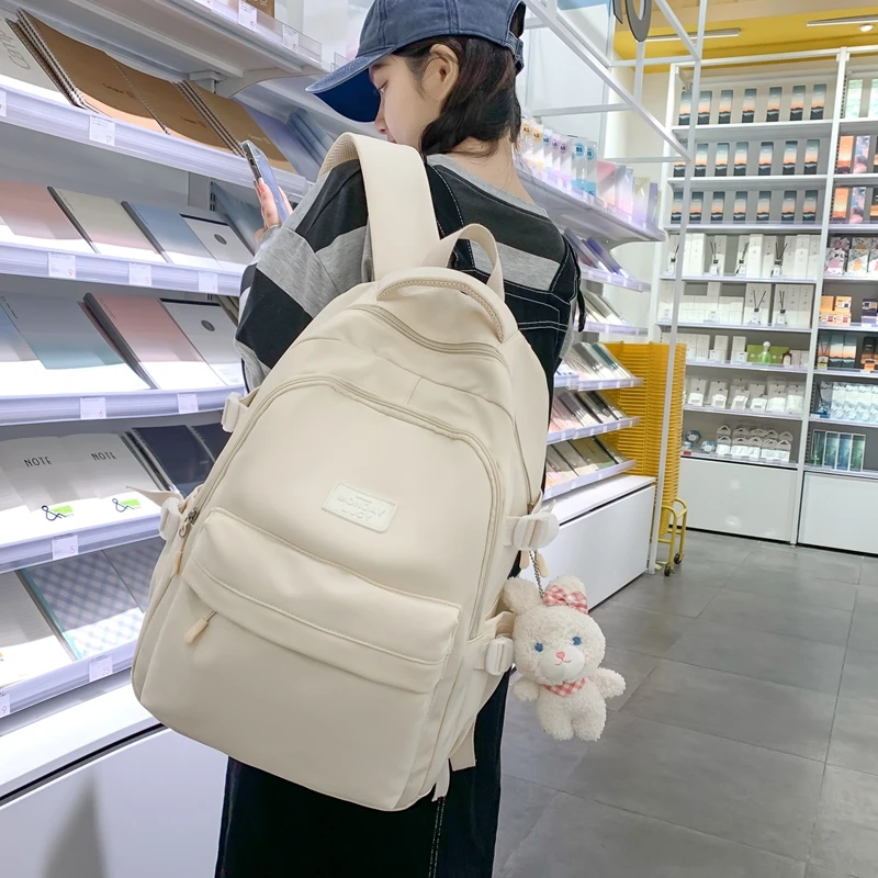 日系ins校园书包 休闲百搭大容量高中生初中学生双肩包女电脑背包