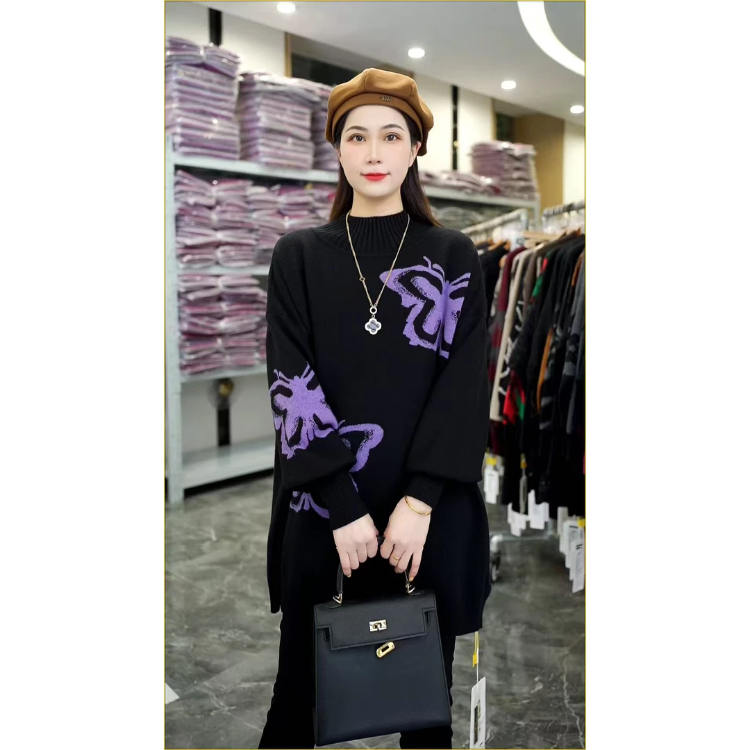 加厚保暖【晓蝶】秋冬必备时尚高端大气上档次毛衣上衣-3041#