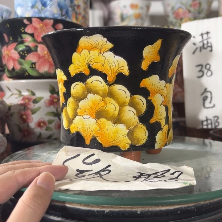 景德镇手绘花盆满38包邮偏远地区除外