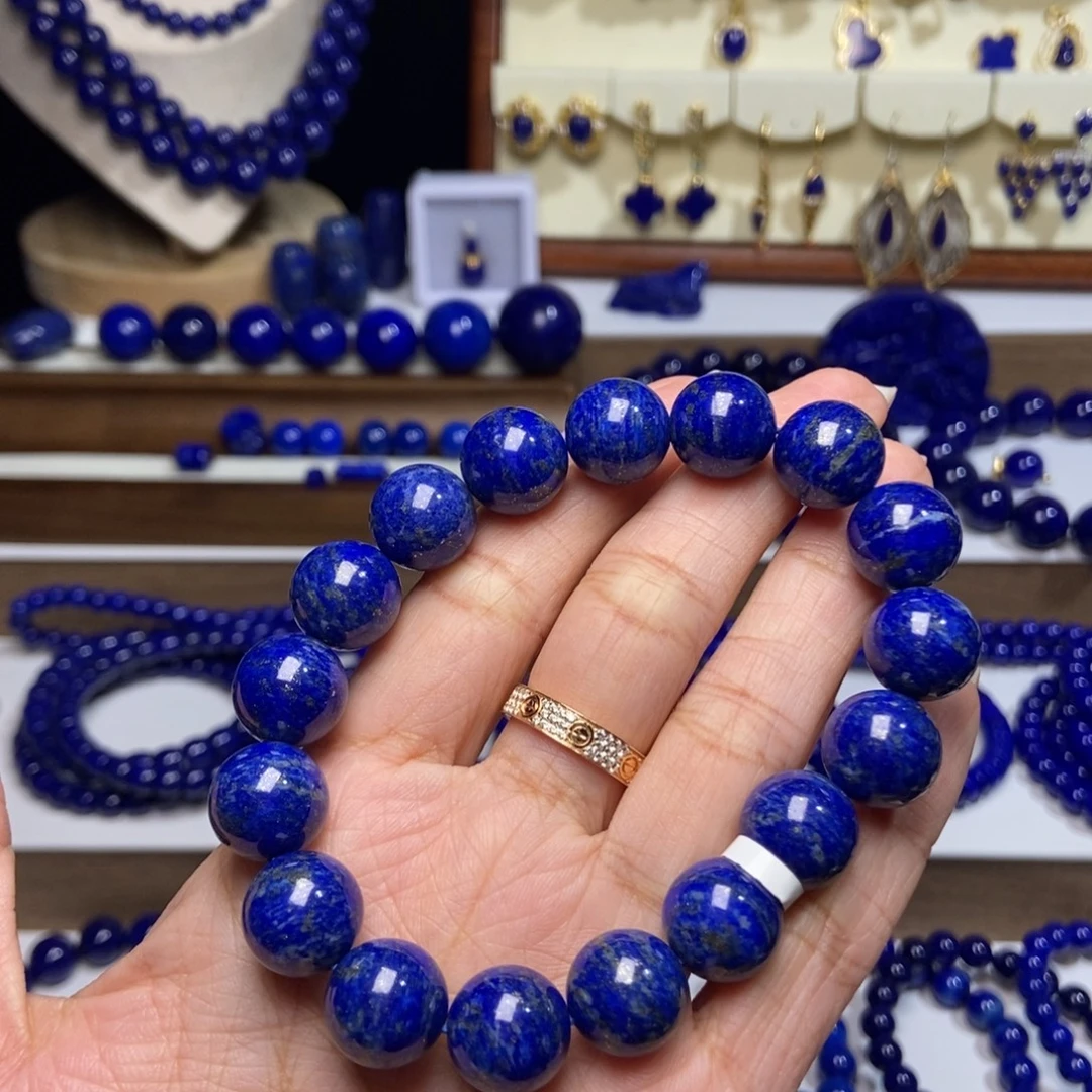 热***生青金石未镶嵌12mm+单圈手串