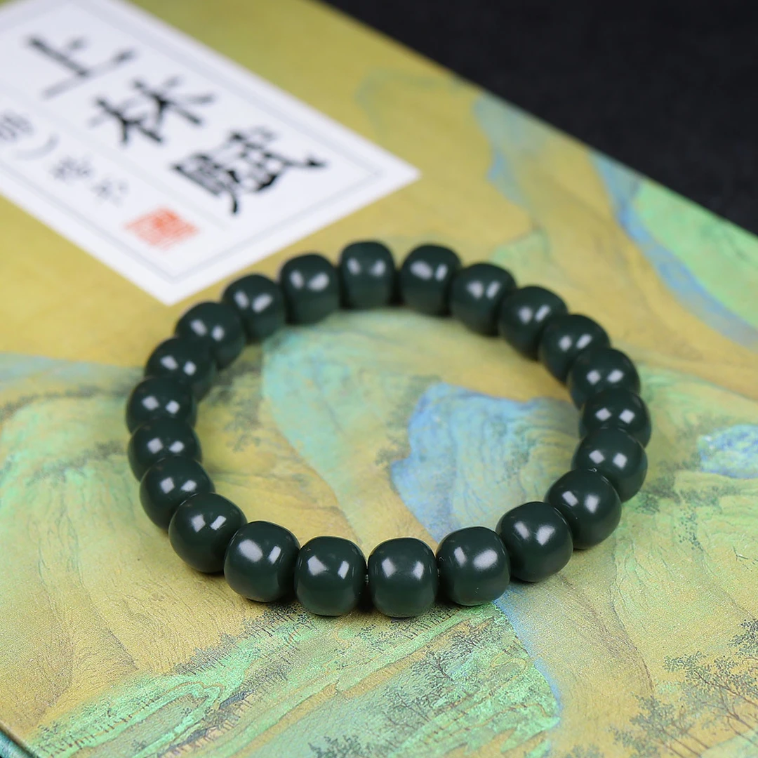 110577和田玉老型珠手串