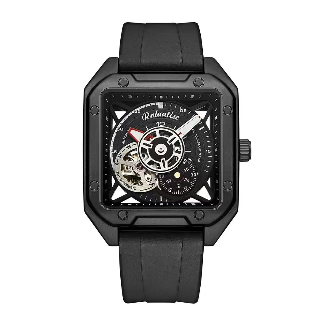 【黎莎专属】罗兰帝丝/ROLANTISE镂空方形全自动机械腕表