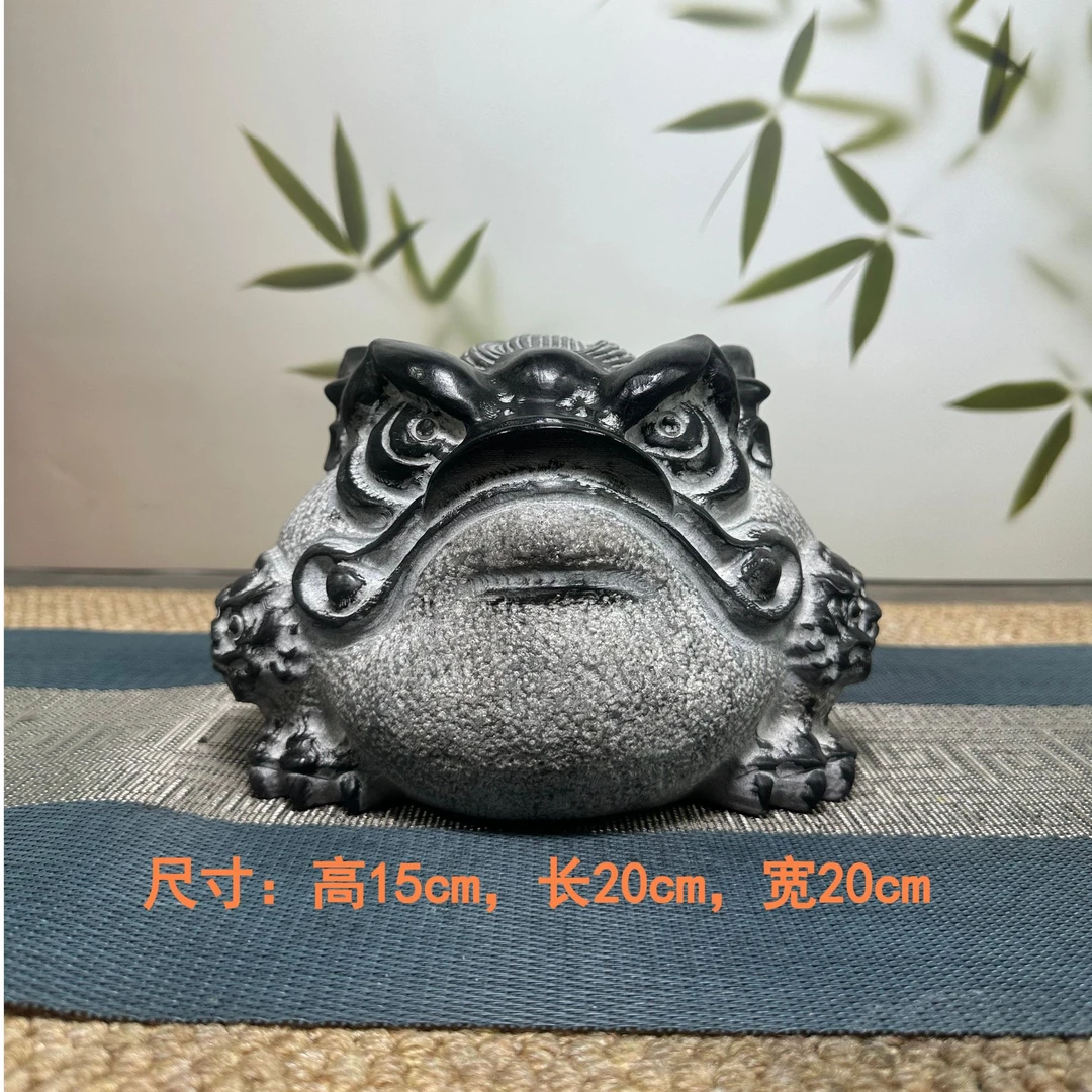 山西精美青石石雕空间桌面造景摆件（新款大肚金蟾）