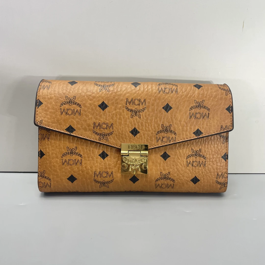 90新 MCM 媚姐/mcm干邑色链条包23x14x4cmG042207
