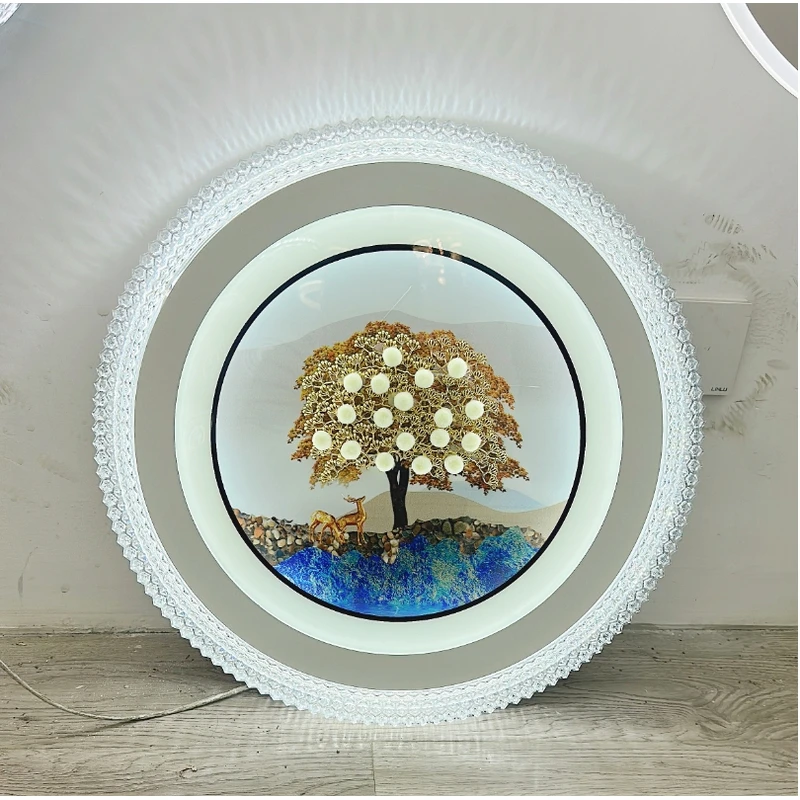 新款钢化玻璃卧室灯led吸顶灯智能语音家用房间灯简约现代灯具