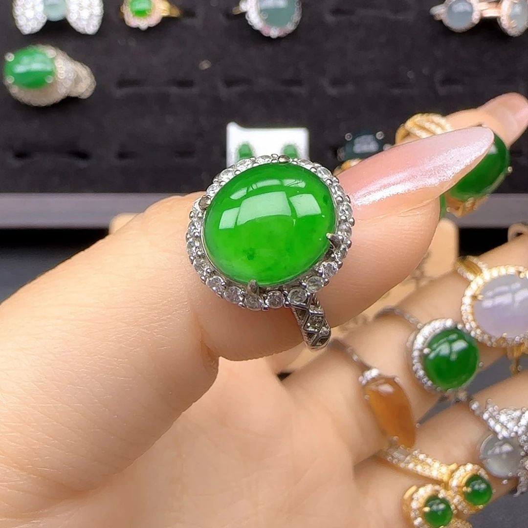 银S925镶嵌戒指翡翠