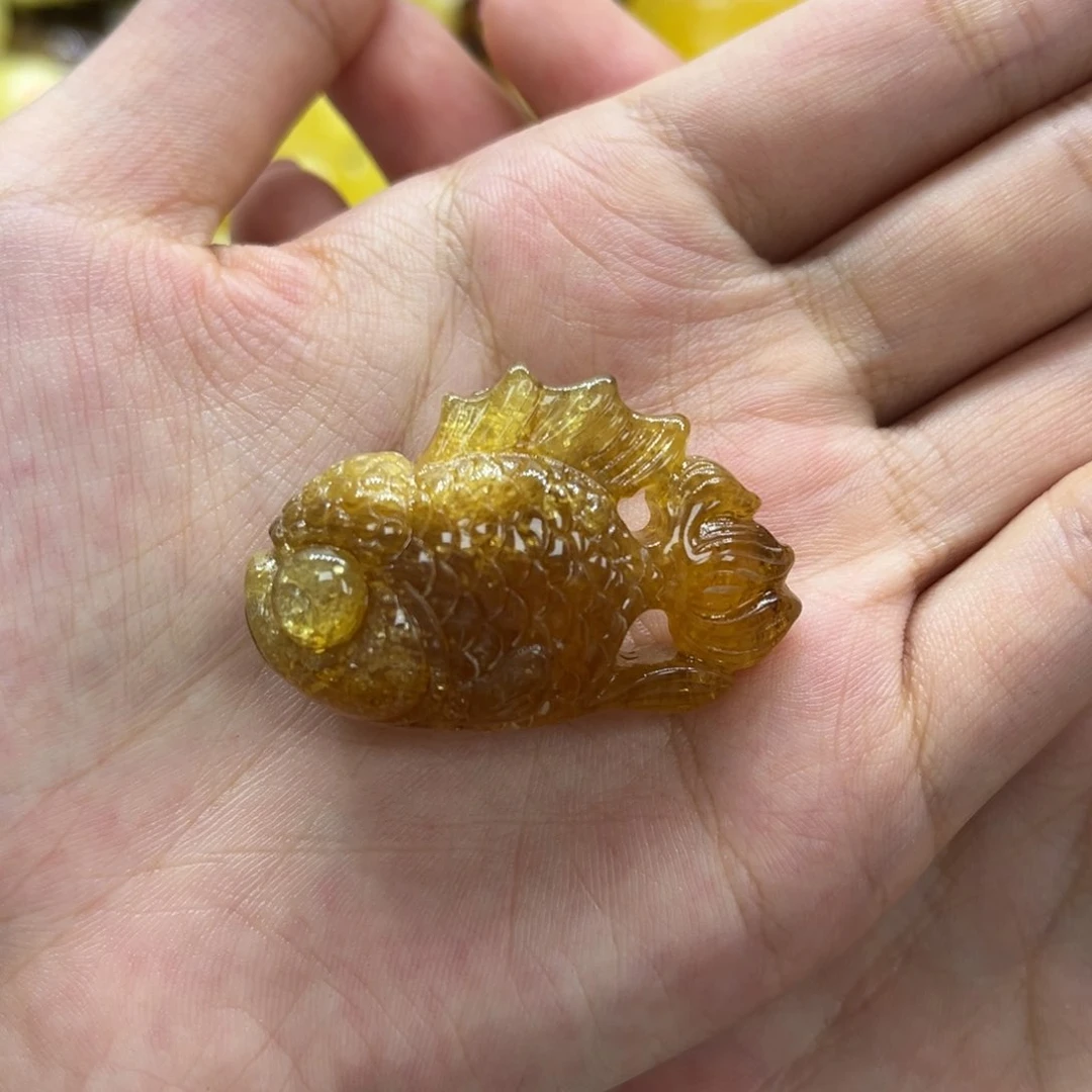 未镶嵌琥珀手链天然琥珀爆闪小鱼7.1g