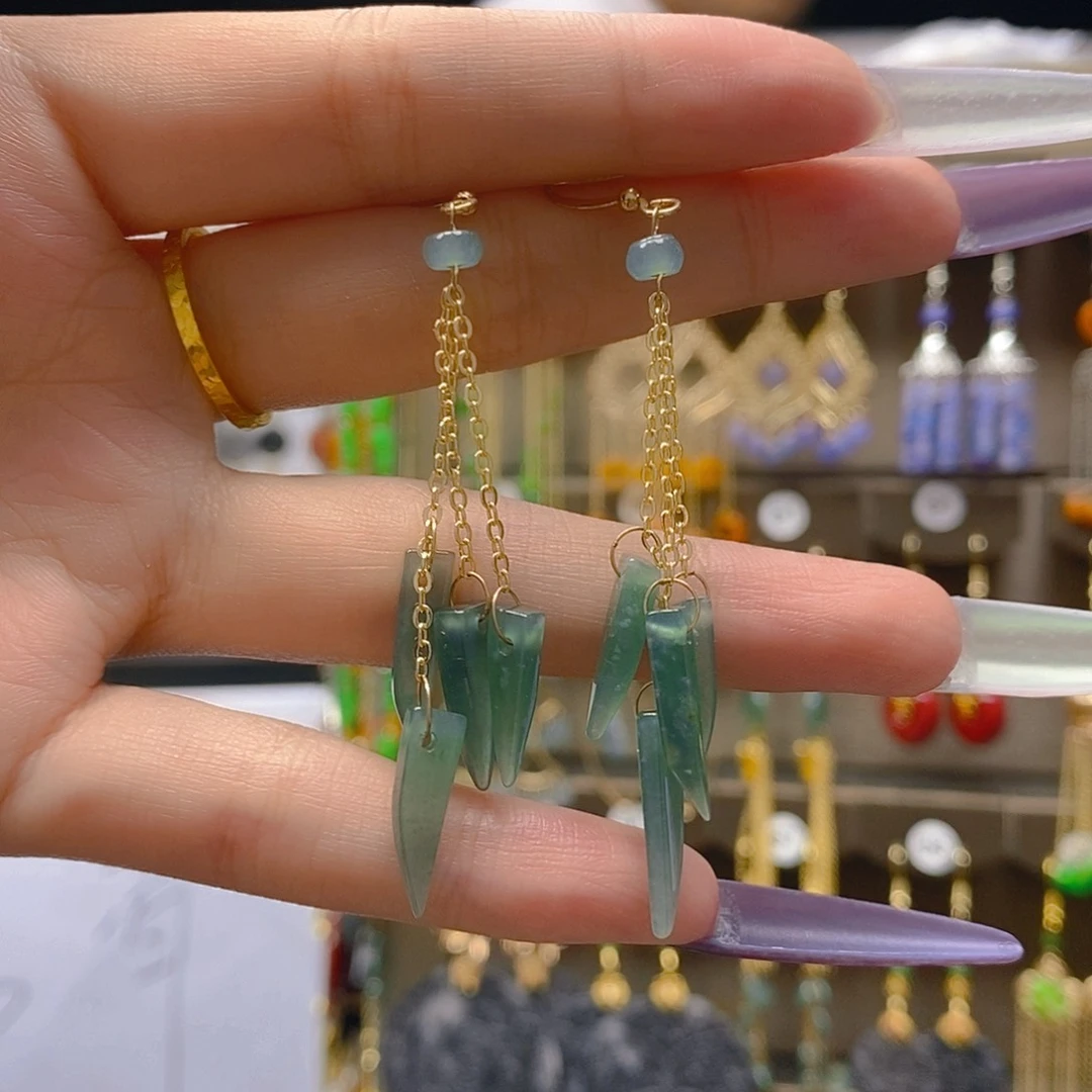 翡翠合金耳饰翡翠