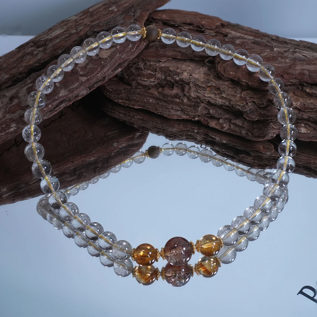 Fiilo「金璃纳财」定制设计款 天然水晶项链 多样性发一