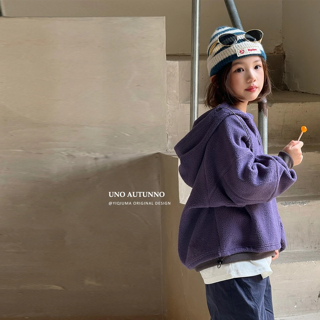 现货「UNO AUTUNNO」【糖豆】摇粒绒女中大童冬季长袖卫衣GQ1669
