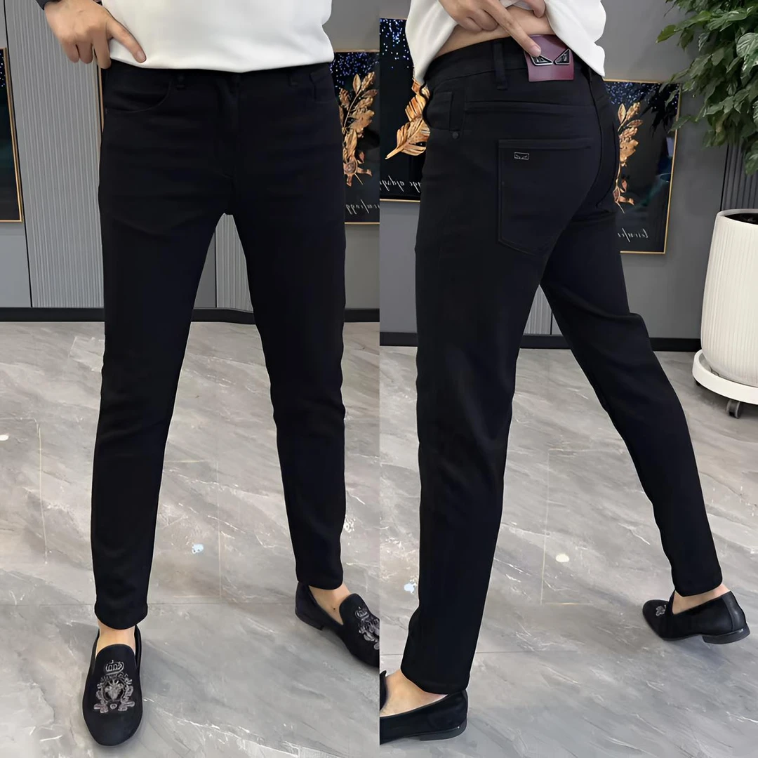 裤子2025新款男士黑色简约牛仔裤男款爆款2025新款男士秋冬款裤子