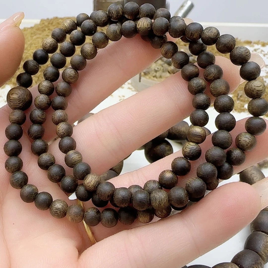 手串沉香乌身老料锁骨链0.5 7克➕999沉浮108颗