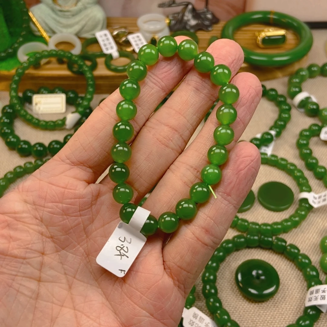 淡****和田玉（碧玉）未镶嵌手串