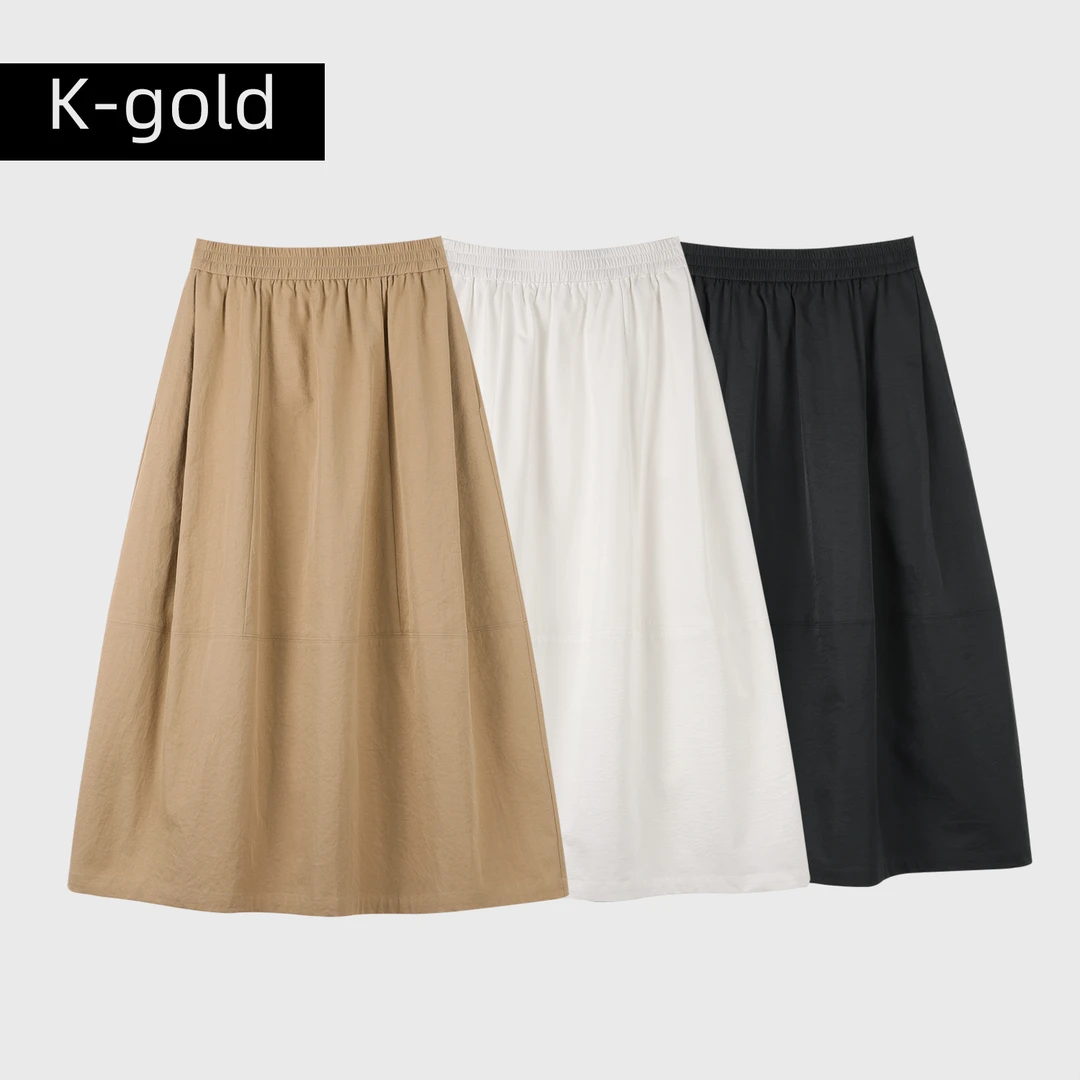 2025新款夏季白色半身裙女高腰A字裙显瘦法式衣服时尚百搭花苞裙