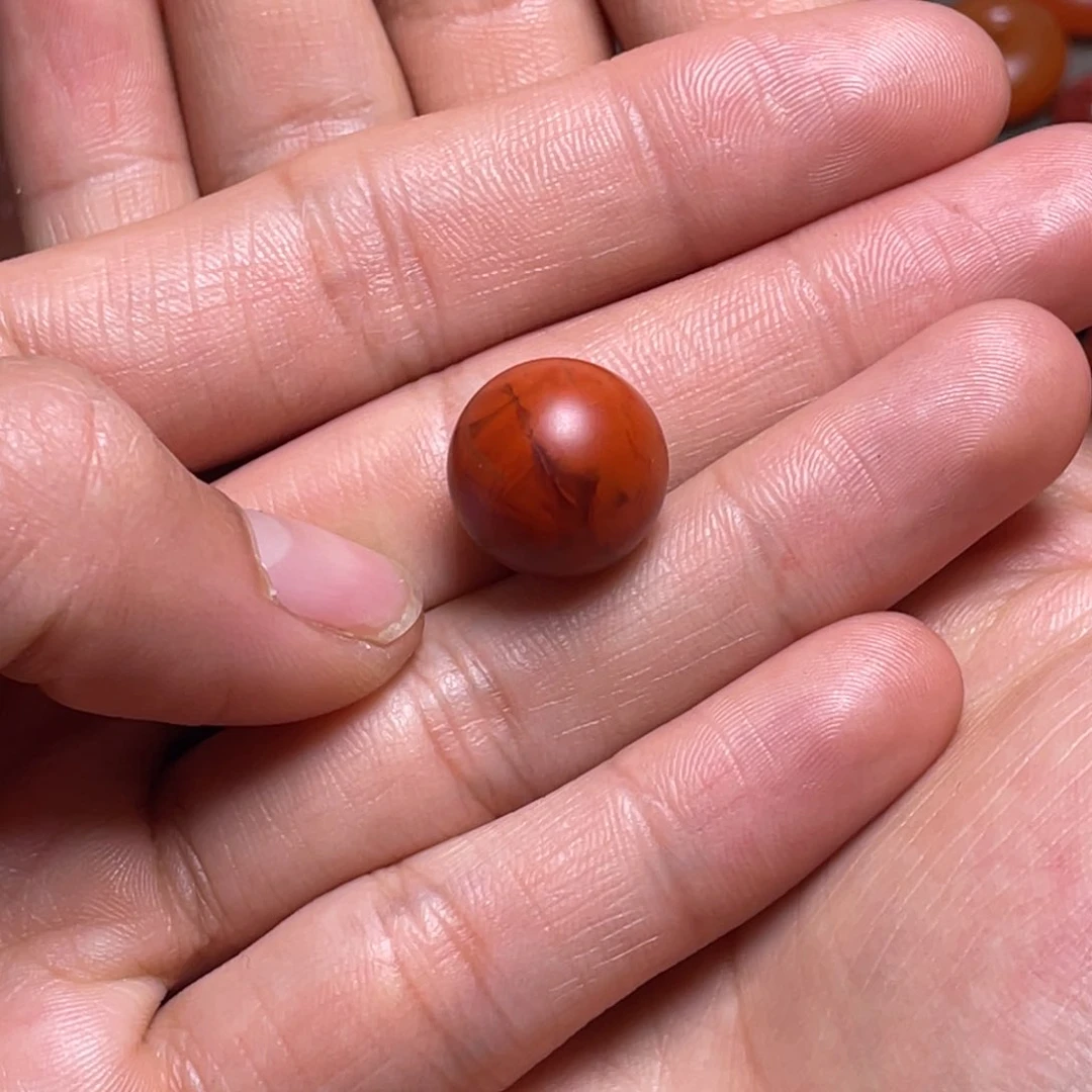 南红玛瑙南红珠子14.5毫米未镶嵌展*