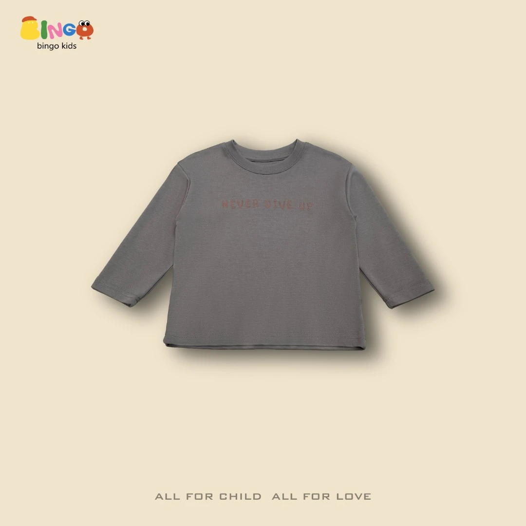 【XT1353】春季儿童印字母T恤灰