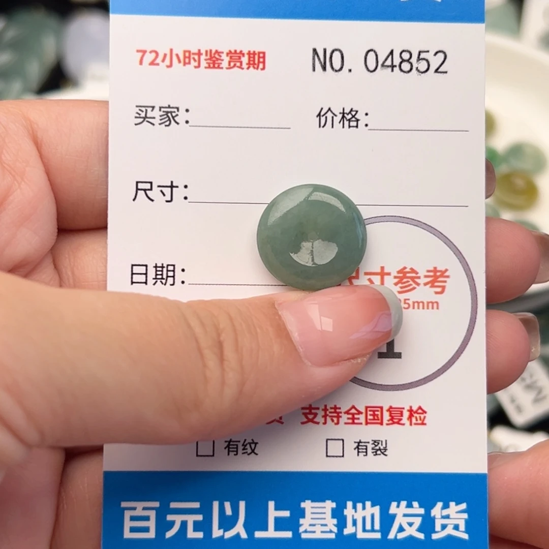 翡翠颈饰未镶嵌平安扣4852