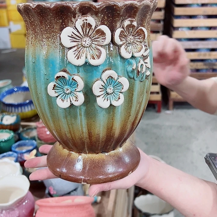 有孔，凑单福利满10元发货陶瓷多肉花盆！